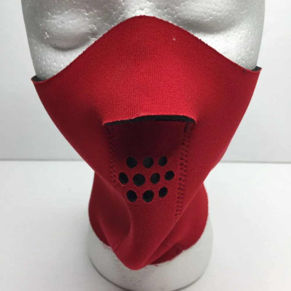 Vintage 80s Adult Red Neoprene Ski Face Mask Snowboard Snow Size Medium
